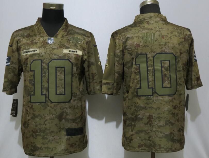 Men Kansas City Chiefs #10 Hill Nike Camo Salute to Service Limited NFL Jerseys